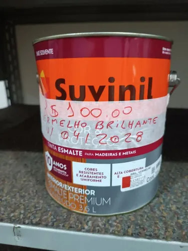 Tintas esmalte Suvinil Premium Vermelho Brilhante 