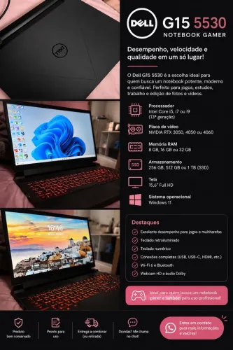 VENDO NOTE GAMER DELL G15 5530