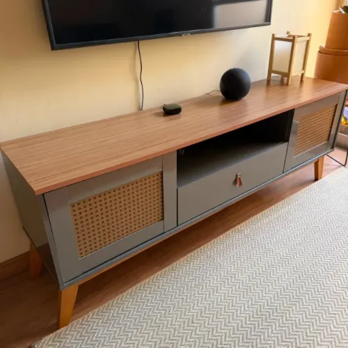 Rack para TV Cinza Pérola 160 cm