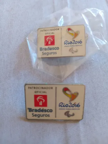 PAR DE PINS PARALIMPÍADAS RIO 2016 - 01 NOVO E 01 USADO - ITENS RARIS DE POUCA TIRAGEM