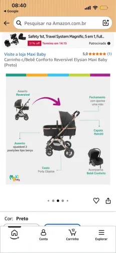 Bebê conforto mais carrinho