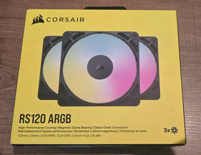 Kit com 3 Ventoinhas Corsair RS120 ARGB, 120mm, PWM, Preto - CO-9050181-WW