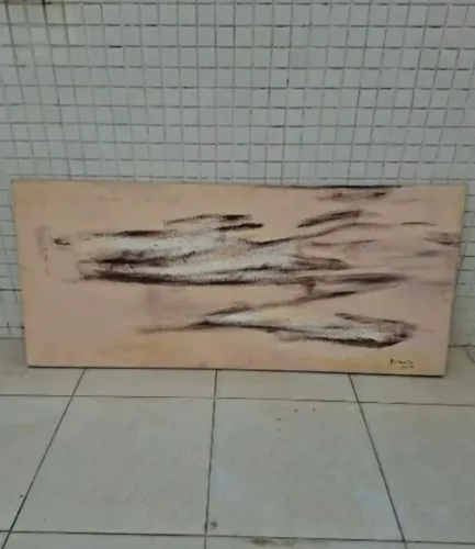 Excepcional Moderno Quadro da Famosa Pintora Pintora Romeika Lins em Aquarela sobre Tela.