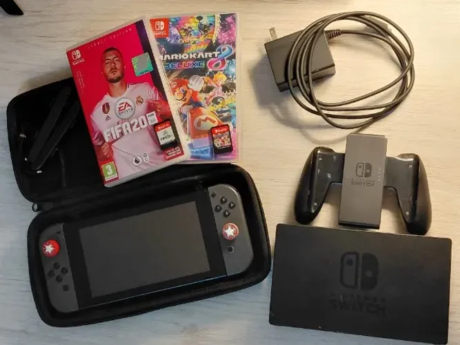 Nintendo Switch 1 V2 Completo + MicroSD 128GB + 2 Jogos