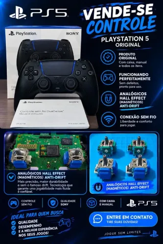 Controle Dualsense para PS5 , com analógico Hall efect.