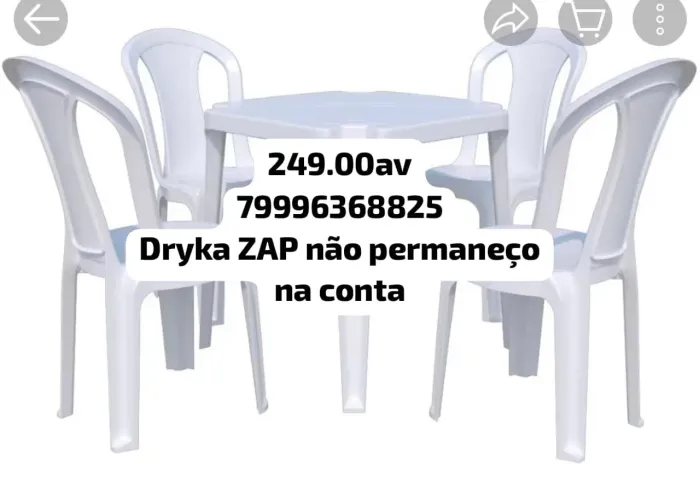 Jogo de mesa plástica nova