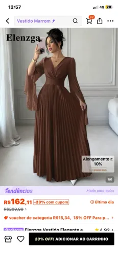 Vestido marrom, elegante