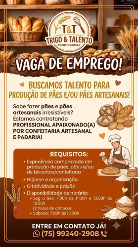 Vaga Para Padeiro.
