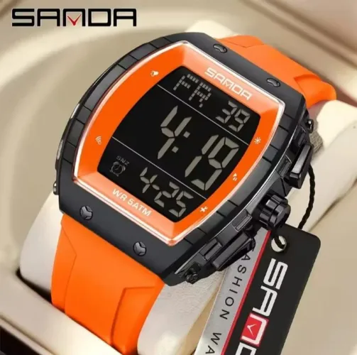 Relógio Masculino SANDA 6258 à Prova D'água Pulseira em Silicone