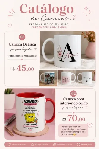 Xícara de porcelana personalizada