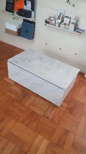 Lareira ecológica / mesa de centro em quartzito
