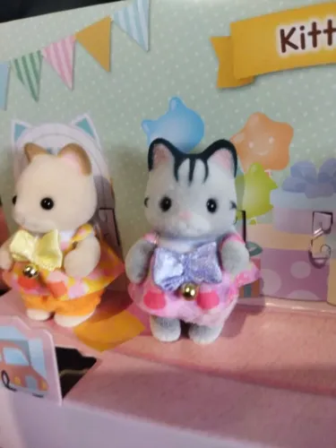 Sylvanian families bebê gato kitten cuties cinza