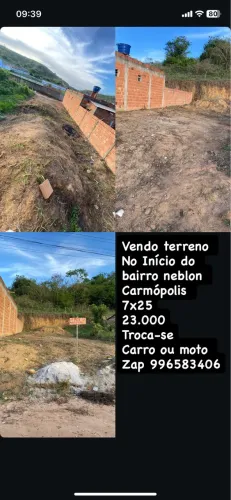 Vendo terreno 7x25
