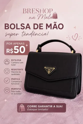 Bolsa de Mão Feminina Preta - Nova