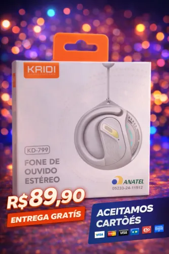 Fone de Ouvido Estéreo KRIDI KD-799 Bluetooth Sem Fio + Hi-Fi + Design Compacto | Entrega