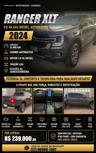 Ford Ranger XLT 3.0 V6 4X4 CD TB Die. Aut. 2024