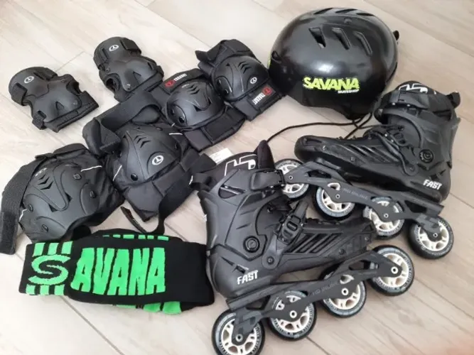 Patins HD Inline Fast Profissional + Proteções + Mochila