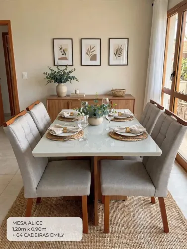 CONJUNTO MESA COM 4 CADEIRAS