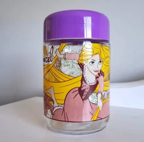 Pote de vidro decorativo Disney Rapunzel