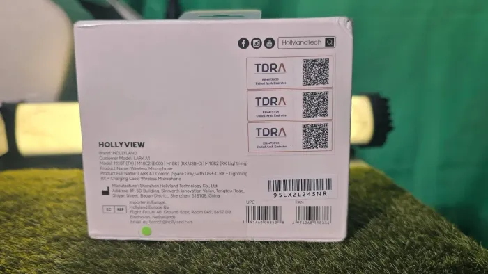 Hollyland lark A1 microfone sem fio duplo