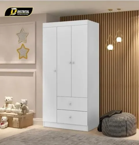 Guarda Roupa Infantil Catatau 3 Portas 2 Gavetas Novo