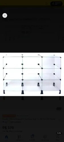 Vitrine de vidro horizontal