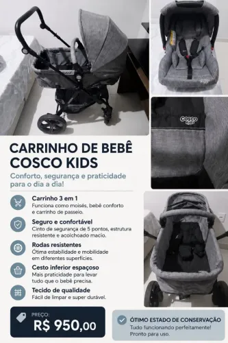 Carrinho de bebê + bebê conforto