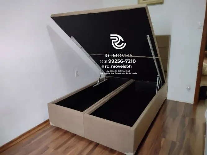 Cama box Baú Casal 1.38x1.88 Bipartido Blindado com Pistão a Gás | Parcelamos