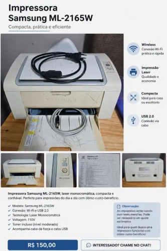 Impressora laser Wi-Fi 