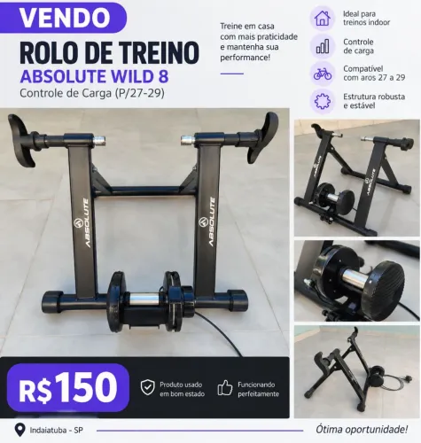 Rolo de Treino Absolute Wild 8 - Controle de Carga - Ciclismo
