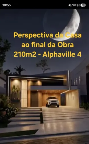 Alphaville 4, Casa térrea com 210m2, 3 suítes, Piscina. Área gourmet. Carregador de Carros