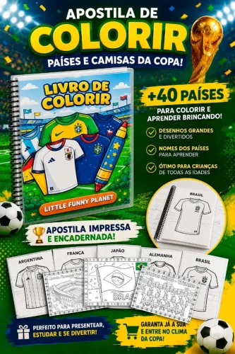 Caderno com 100 desenhos da COPA 2026
