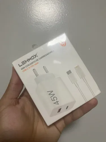 Carregador Iphone Turbo Fonte 45W 2 Entradas USB e USB-C + Cabo Tipo-C-Lightning