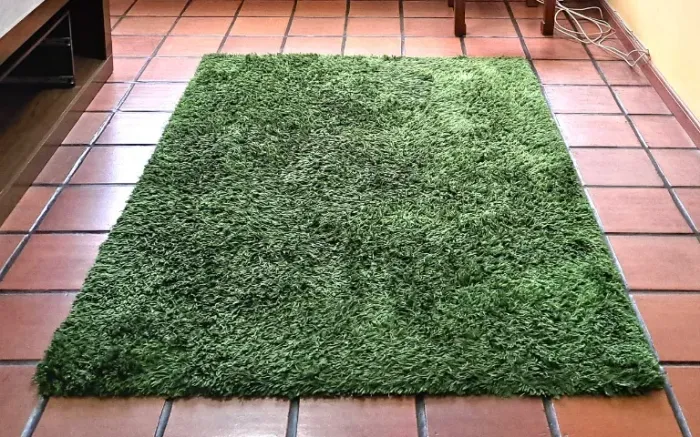tapete felpudo verde