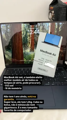 MacBook Air m4 16 de memória 512 ssd