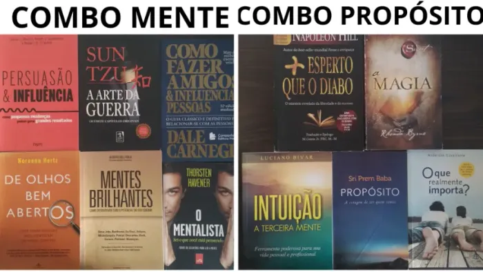 LIVRO - COMBO Negócio, Mente, Romance, Propósito, Direito, Moda, Estudo e História