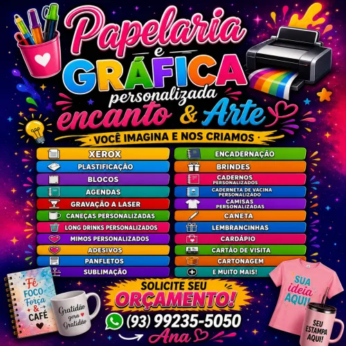 Gráfica e papelaria personalizada 