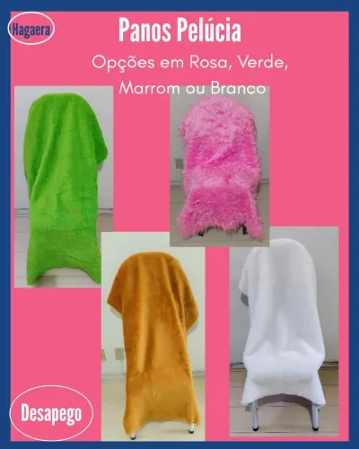 Desapego de Pano Pelúcia - Opções de Cores Branco, Rosa, Verde e Marrom
