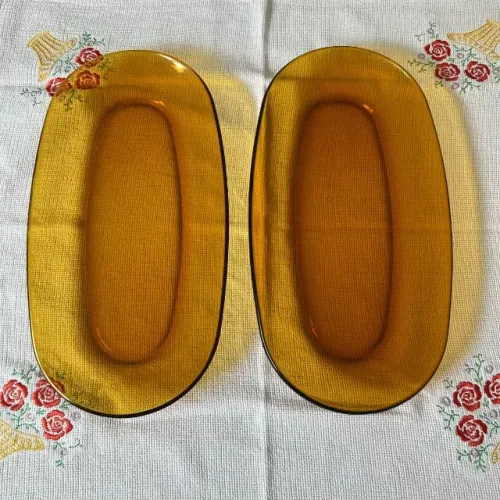 jogo de 2 travessas duralex âmbar