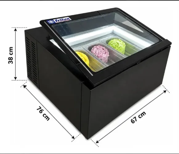 Vitrine Expositora de Bancada Frilux RF401 Dupla Ação (Sorvete/Gelato) - Seminova