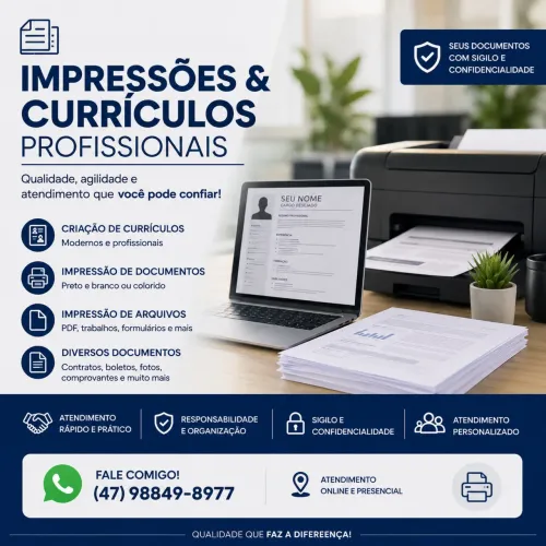 SERVIÇOS DE IMPRESSÃO & CURRÍCULOS PROFISSIONAIS