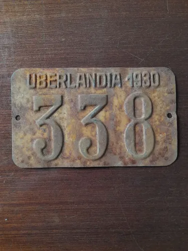 Placa Rara Original de Carro de 1930