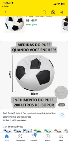 Puff bola de futebol 
