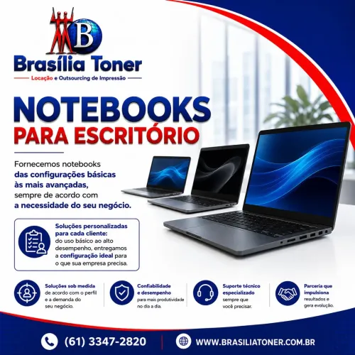Alugamos impressoras de pequeno, medio e porte corporativo além de desktops e notebooks