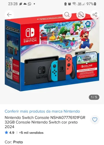 Vende-se nintendo switch