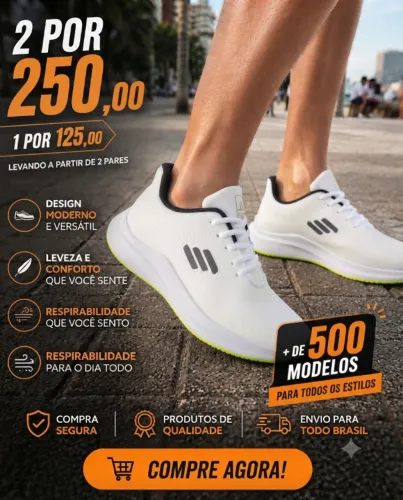 Tênis esportivo masculino e feminino corrida e academia
