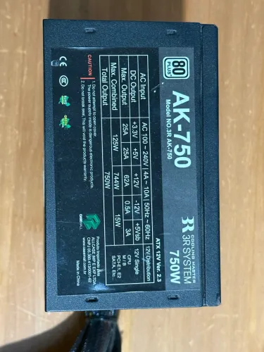 Fonte ATX 3R System AK-750 750W 80 Plus