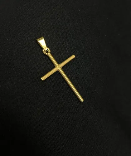 Crucifixo banhado a ouro 18k