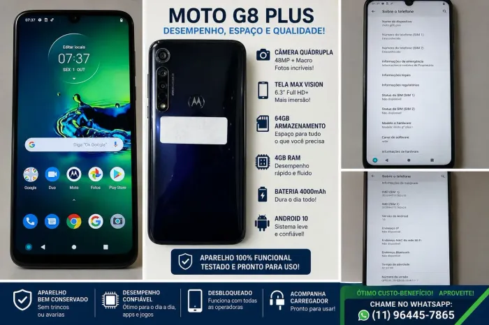 ? Motorola Moto G8 Plus - Excelente Estado | R$ 599