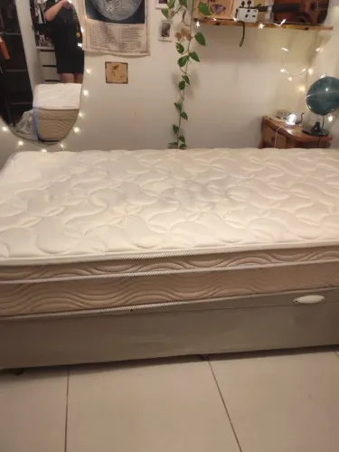 Cama box baú solteiro com colchão